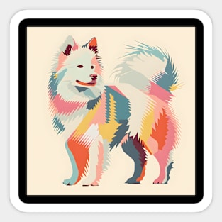 70s Eskimo Dog Vibes: Pastel Pup Parade Sticker